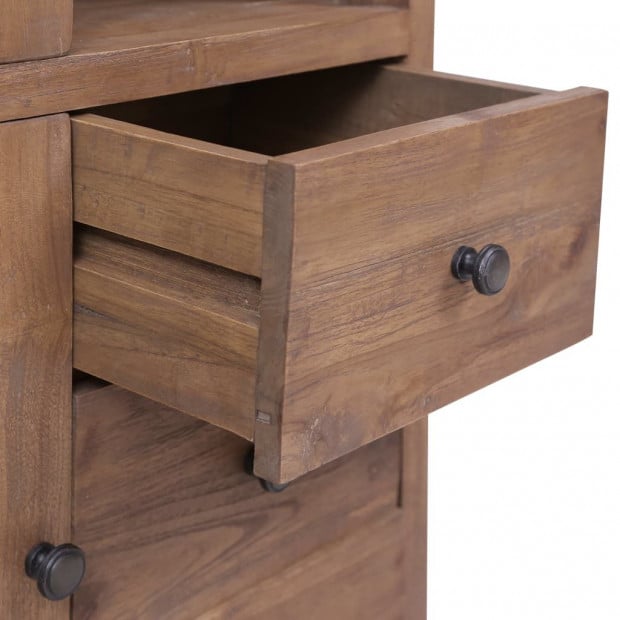Highboard 60x30x100 Cm Solid Teak Wood Image 6