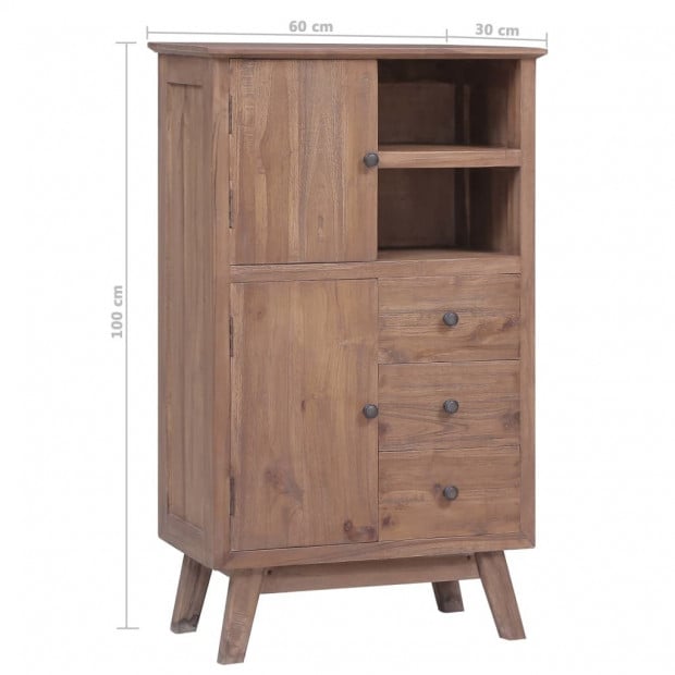 Highboard 60x30x100 Cm Solid Teak Wood Image 8