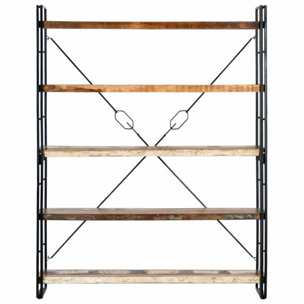 5-tier Bookcase 140x30x180 Cm Solid Reclaimed Wood Image 2