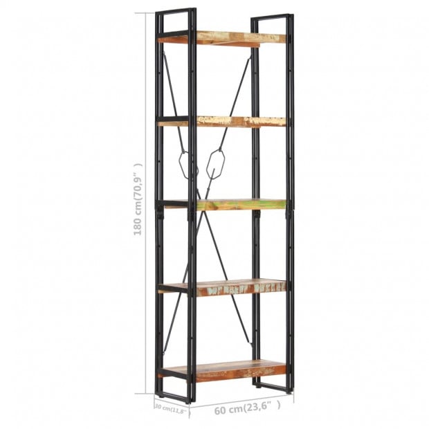 5-tier Bookcase 60x30x180 Cm Solid Reclaimed Wood Image 6