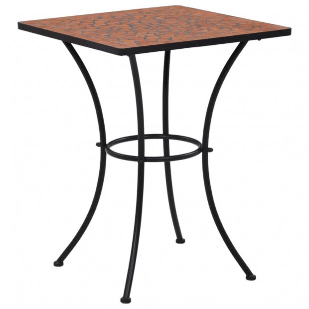 3 Piece Mosaic Bistro Set Ceramic Tile Terracotta Image 2
