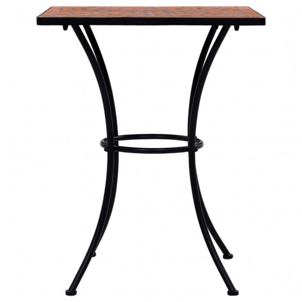 3 Piece Mosaic Bistro Set Ceramic Tile Terracotta Image 4