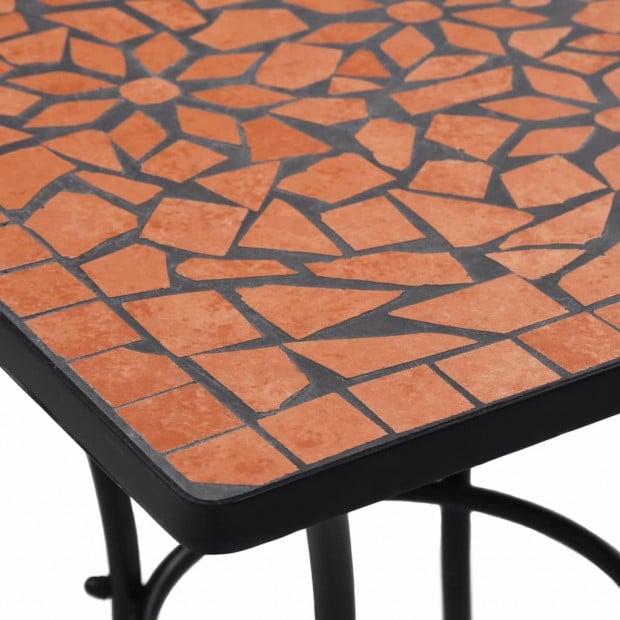 3 Piece Mosaic Bistro Set Ceramic Tile Terracotta Image 10