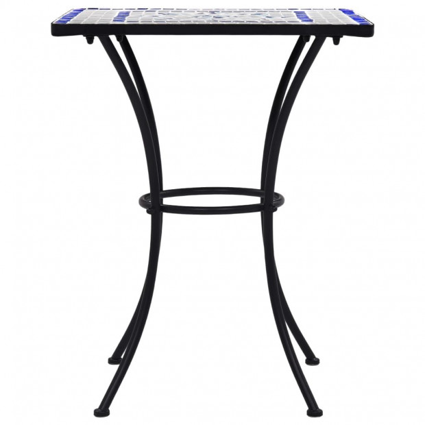 3 Piece Mosaic Bistro Set Ceramic Tile Blue And White Image 5