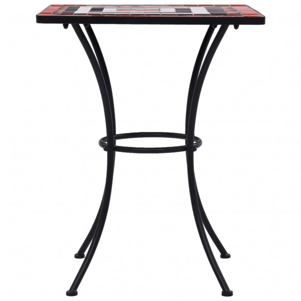 3 Piece Mosaic Bistro Set Ceramic Tile Terracotta And White Image 6