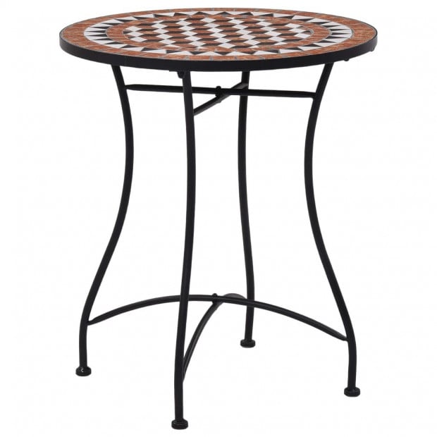 3 Piece Mosaic Bistro Set Ceramic Tile Terracotta Image 2
