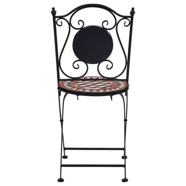 3 Piece Mosaic Bistro Set Ceramic Tile Terracotta Image 6