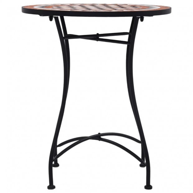 3 Piece Mosaic Bistro Set Ceramic Tile Terracotta Image 8