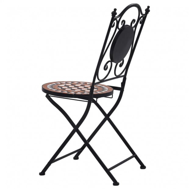 3 Piece Mosaic Bistro Set Ceramic Tile Terracotta Image 10
