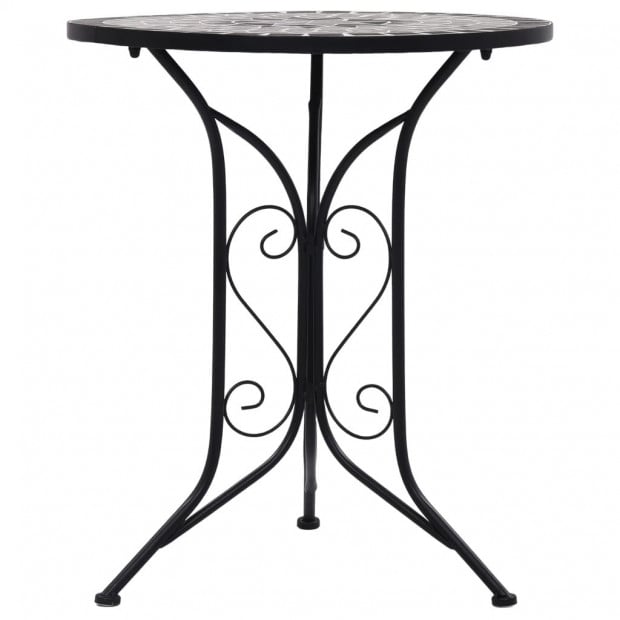 3 Piece Mosaic Bistro Set Ceramic Tile Grey Image 3