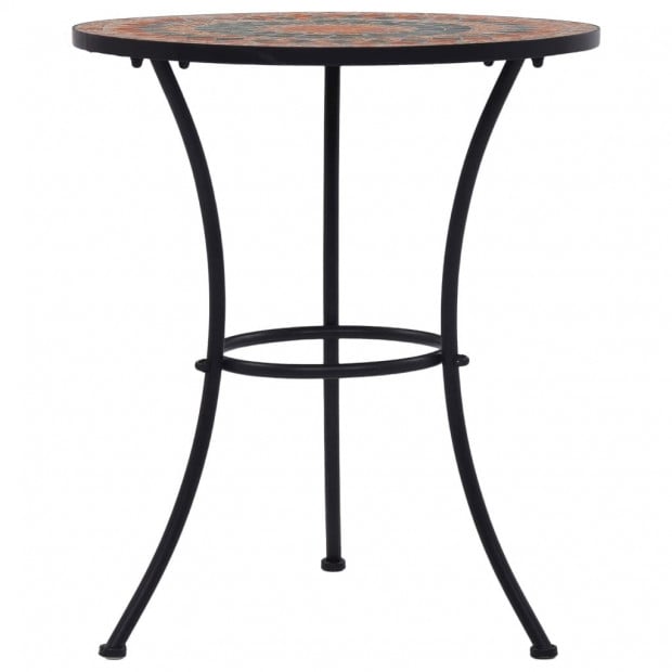 3 Piece Mosaic Bistro Set Ceramic Tile Orange/grey Image 7