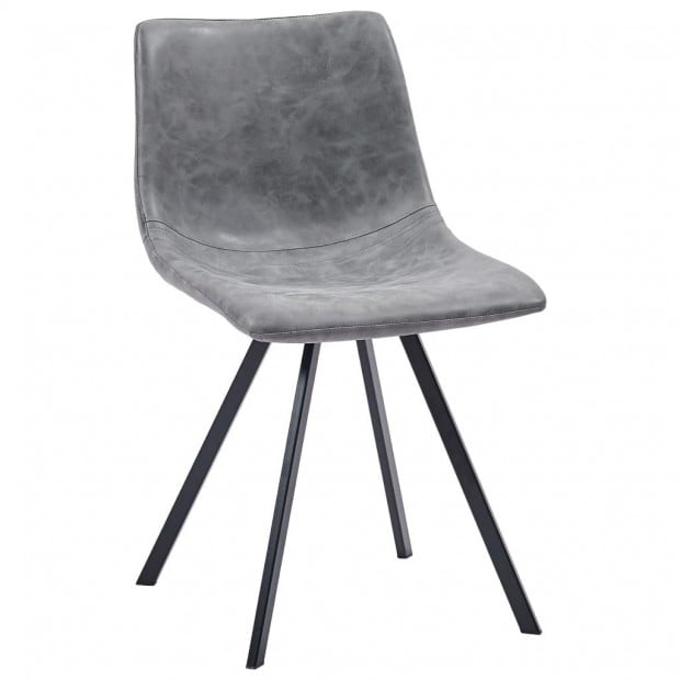 5 Piece Dining Set Grey Faux Leather Image 7