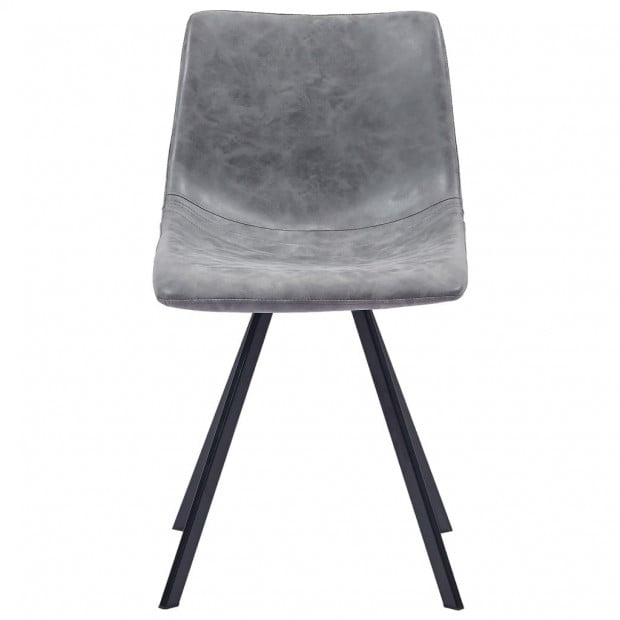 5 Piece Dining Set Grey Faux Leather Image 8