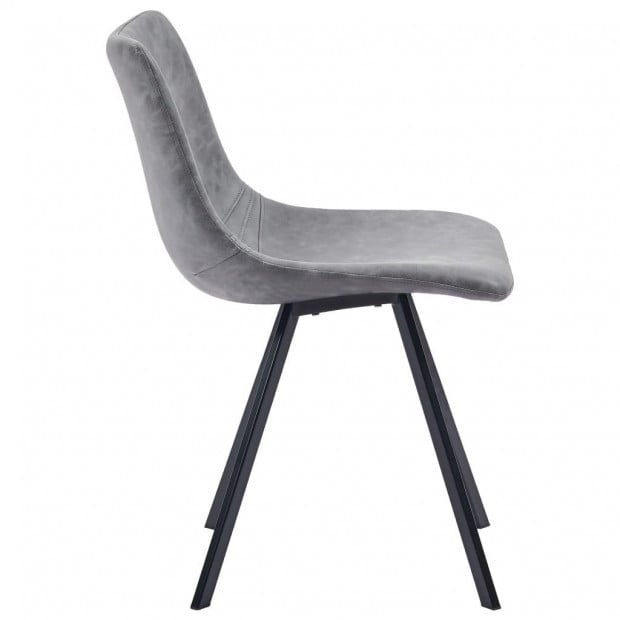 5 Piece Dining Set Grey Faux Leather Image 9