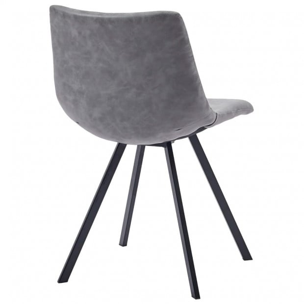 5 Piece Dining Set Grey Faux Leather Image 10