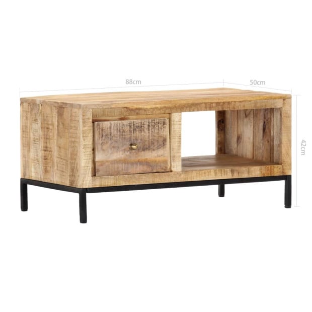 Coffee Table 88x50x42 Cm Solid Mango Wood Image 7