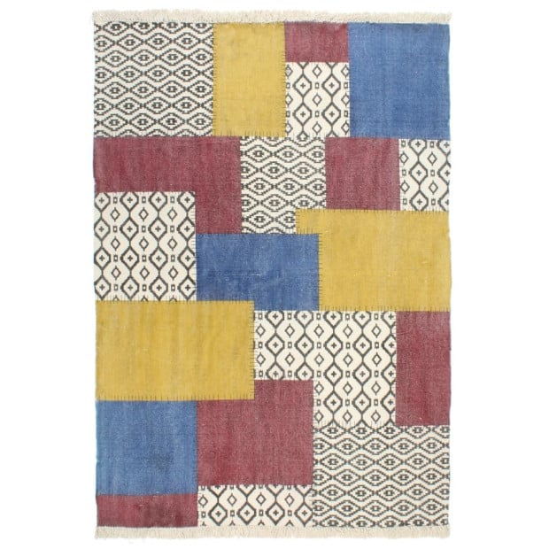 Handwoven Kilim Rug Cotton 120x180 Cm Multicolour