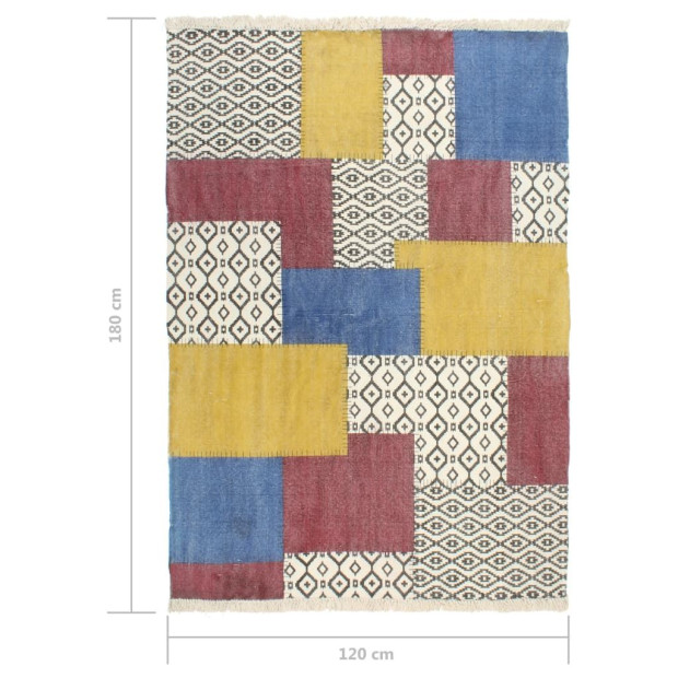 Handwoven Kilim Rug Cotton 120x180 Cm Multicolour Image 6