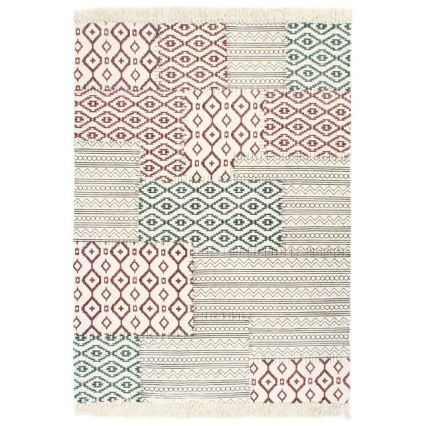Handwoven Kilim Rug Cotton 120x180 Cm Multicolour