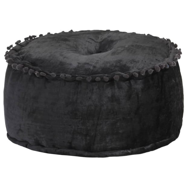Round Pouffe Velvet 40x20 Cm Anthracite