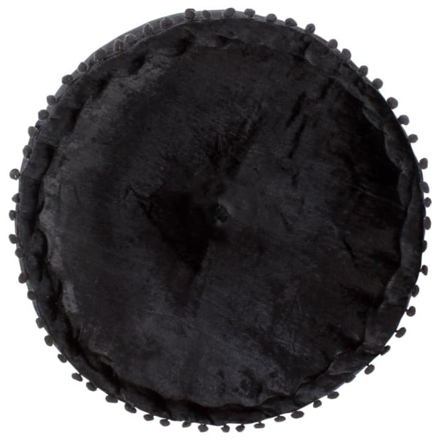 Round Pouffe Velvet 40x20 Cm Anthracite Image 3