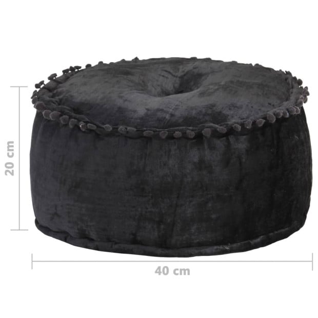 Round Pouffe Velvet 40x20 Cm Anthracite Image 4