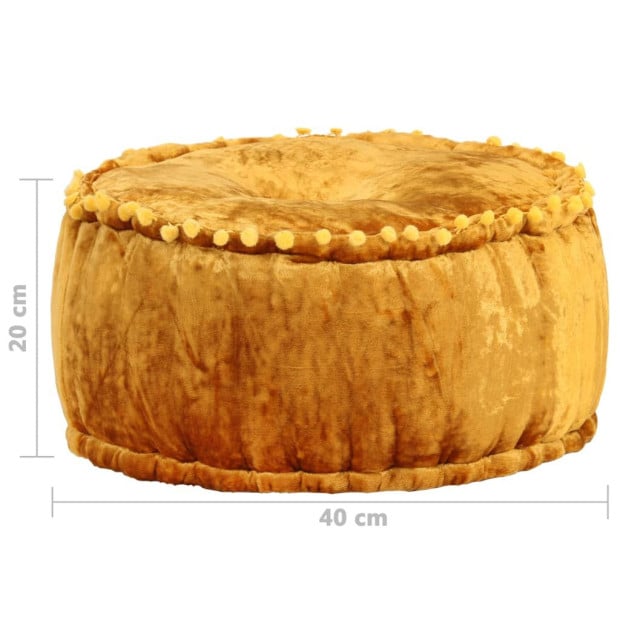 Round Pouffe Velvet 40x20 Cm Mustard Image 4