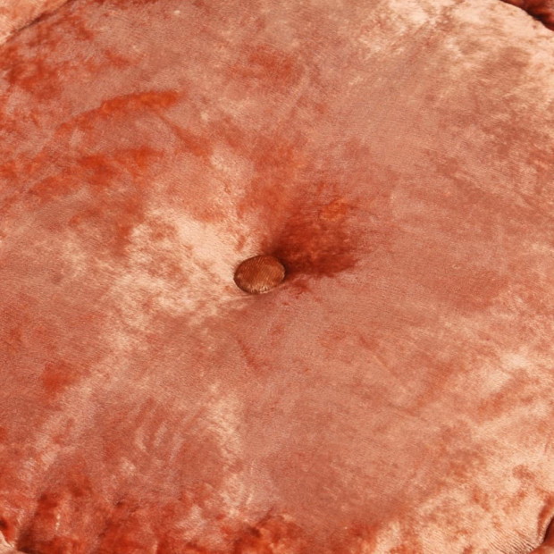 Round Pouffe Velvet 40x20 Cm Rust Image 2