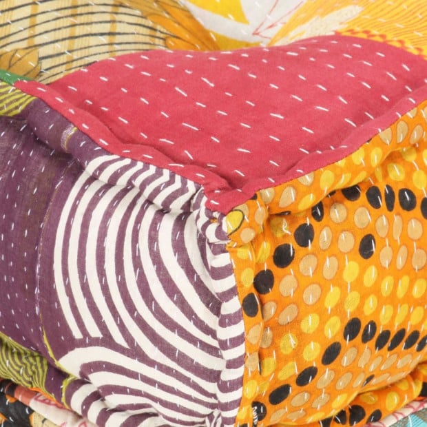 Modular Pouffe Patchwork Fabric Image 2