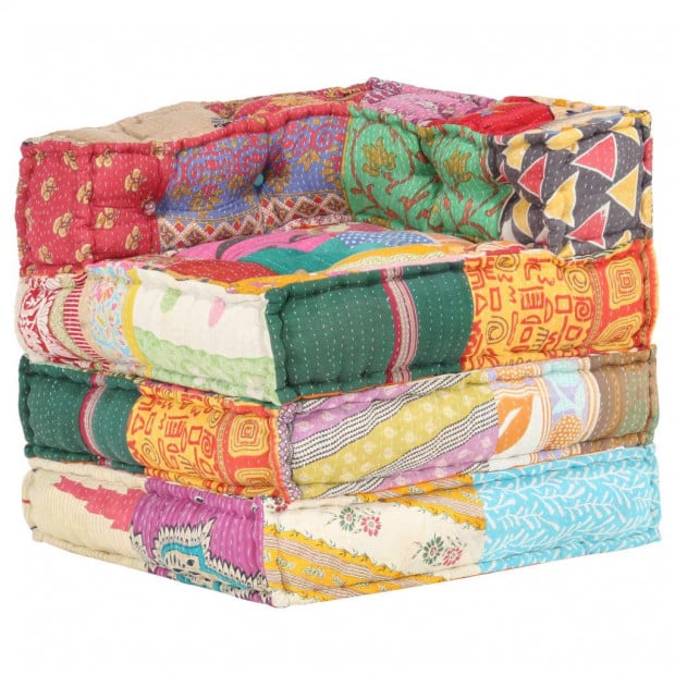 Modular Pouffe Patchwork Fabric Image 5