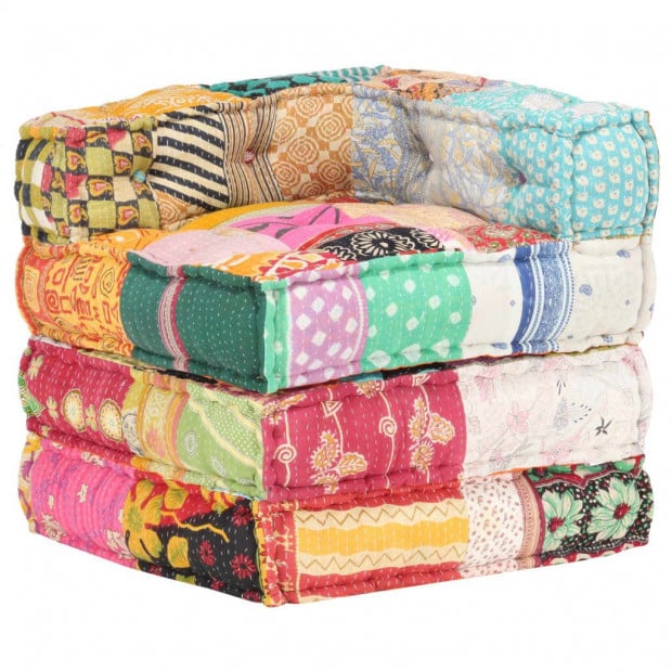 Modular Pouffe Patchwork Fabric Image 7