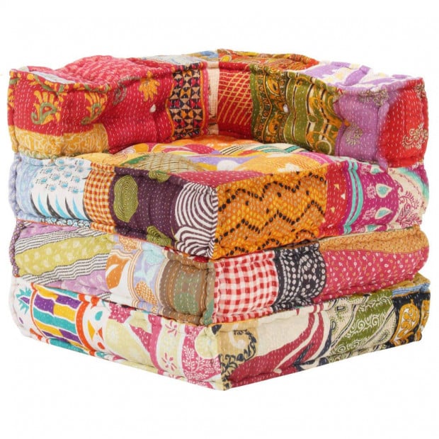 Modular Pouffe Patchwork Fabric Image 8