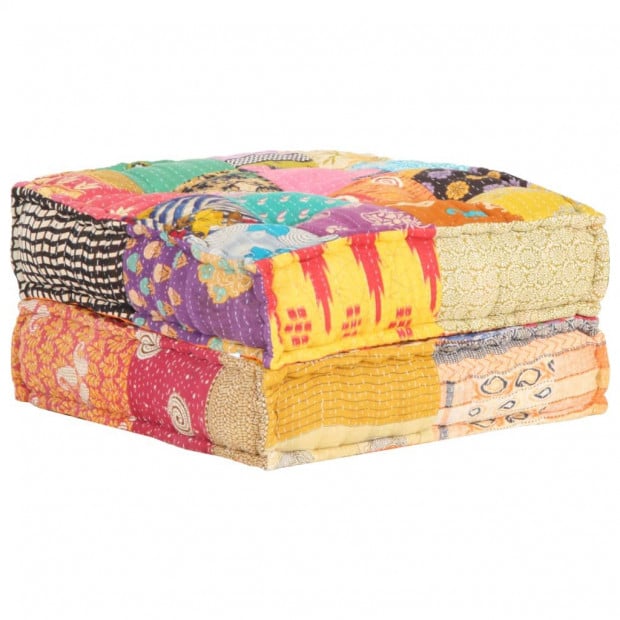 Pouffe 60x70x36 Cm Patchwork Fabric Image 6