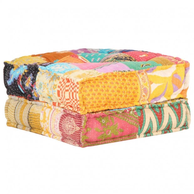 Pouffe 60x70x36 Cm Patchwork Fabric Image 7