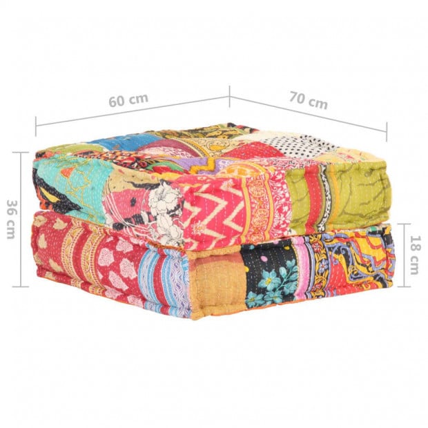 Pouffe 60x70x36 Cm Patchwork Fabric Image 9