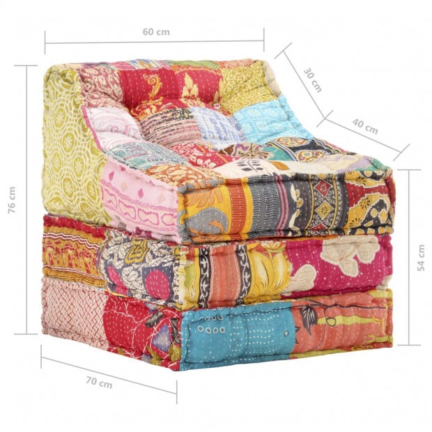 Modular Pouffe Patchwork Fabric Image 11