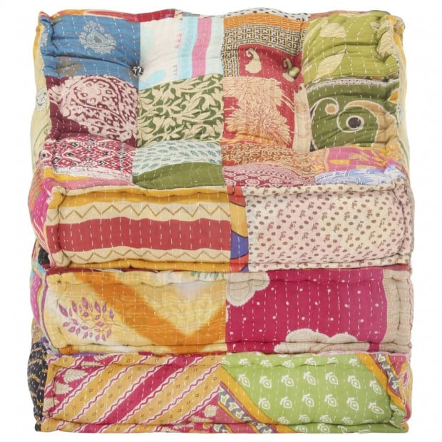 Modular Pouffe Patchwork Fabric Image 6