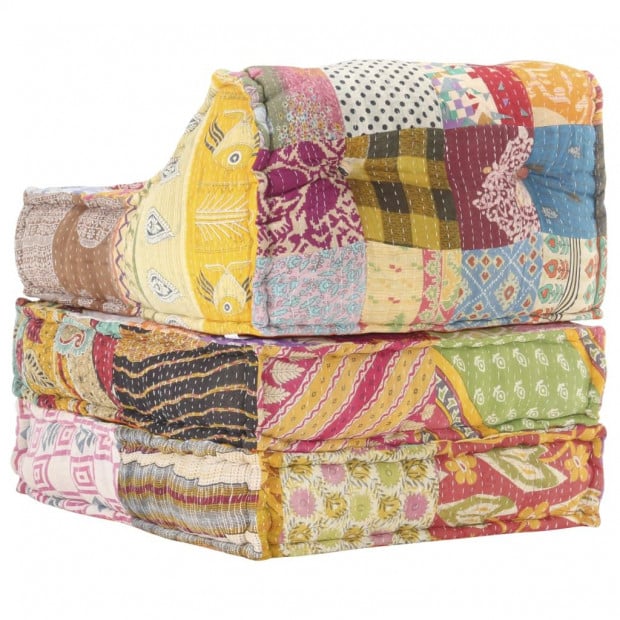 Modular Pouffe Patchwork Fabric Image 8