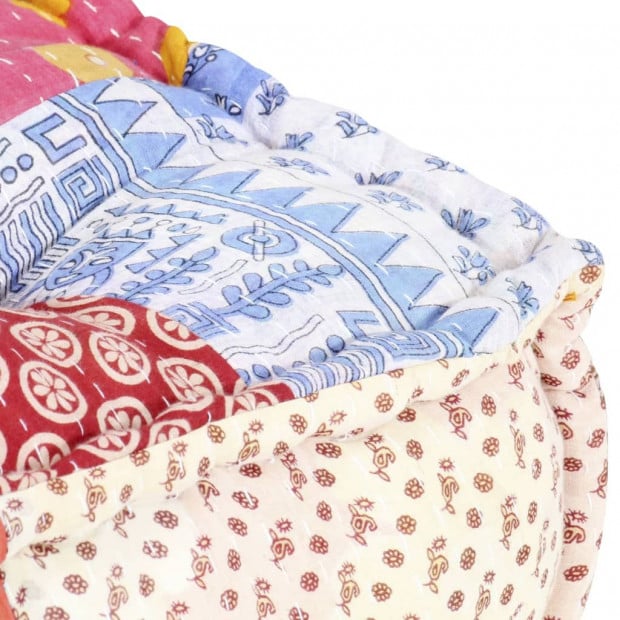Modular Pouffe Patchwork Fabric Image 10
