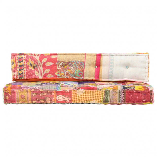 Sofa Cushion Multicolour Fabric Patchwork Image 2