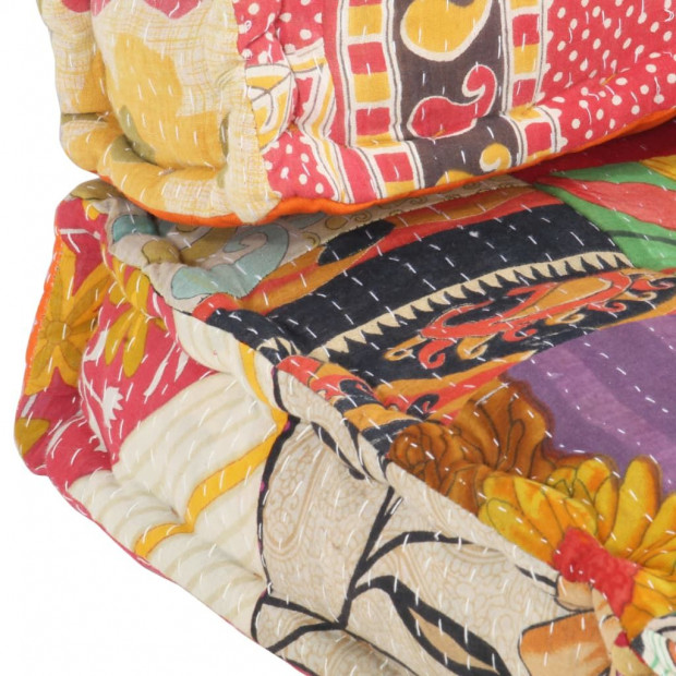 Sofa Cushion Multicolour Fabric Patchwork Image 5