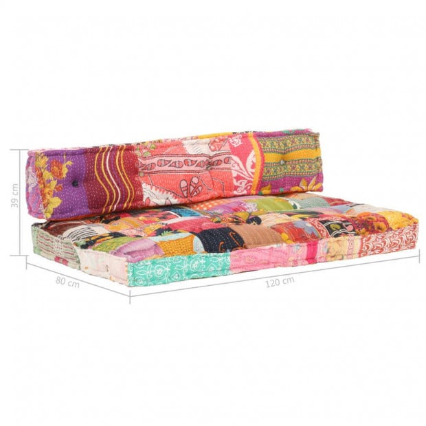Sofa Cushion Multicolour Fabric Patchwork Image 7