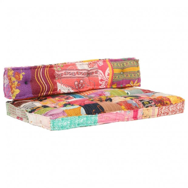 Sofa Cushion Multicolour Fabric Patchwork Image 8