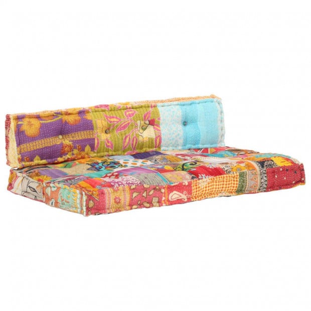 Sofa Cushion Multicolour Fabric Patchwork Image 9