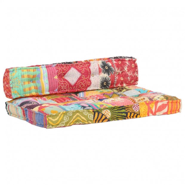 Sofa Cushion Multicolour Fabric Patchwork Image 10