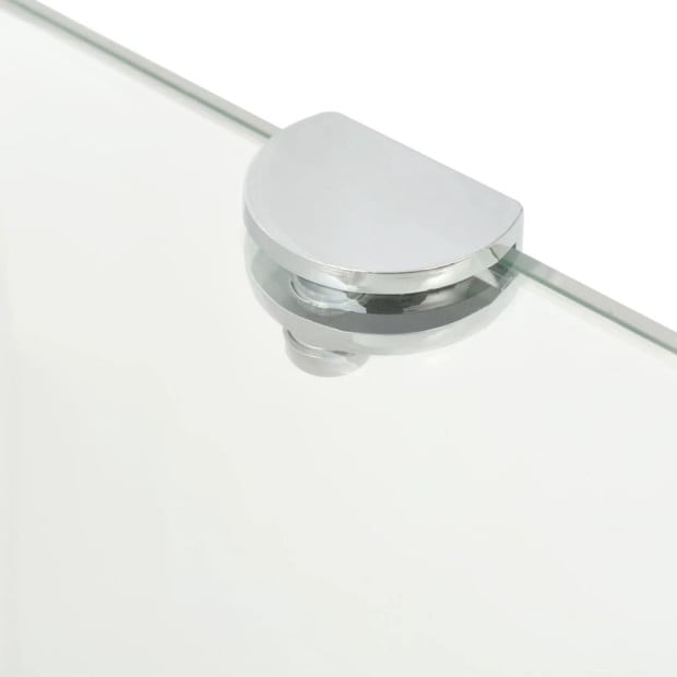 Corner Shelves 2 Pcs Chrome Supports Glass Clear 25 x 25cm Image 5