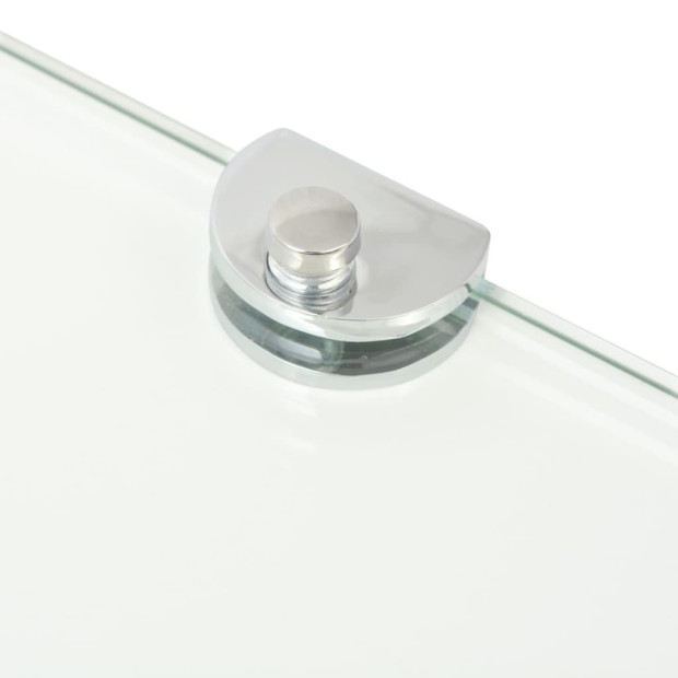 Corner Shelves 2 Pcs Chrome Supports Glass Clear 25 x 25cm Image 6