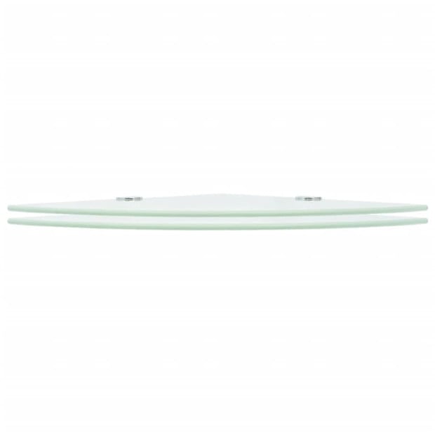 Corner Shelves 2 Pcs With Chrome Supports Glass White 25x25 Cm Image 2
