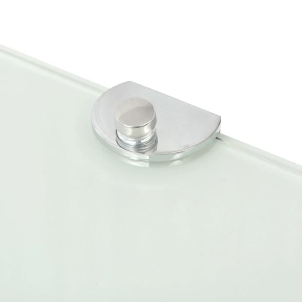 Corner Shelves 2 Pcs With Chrome Supports Glass White 25x25 Cm Image 5