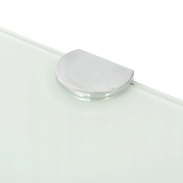 Corner Shelves 2 Pcs With Chrome Supports Glass White 25x25 Cm Image 6